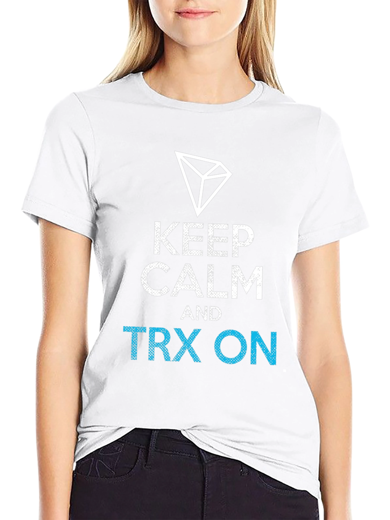 Black Keep Calm TRX On Black T-Shirt view 9