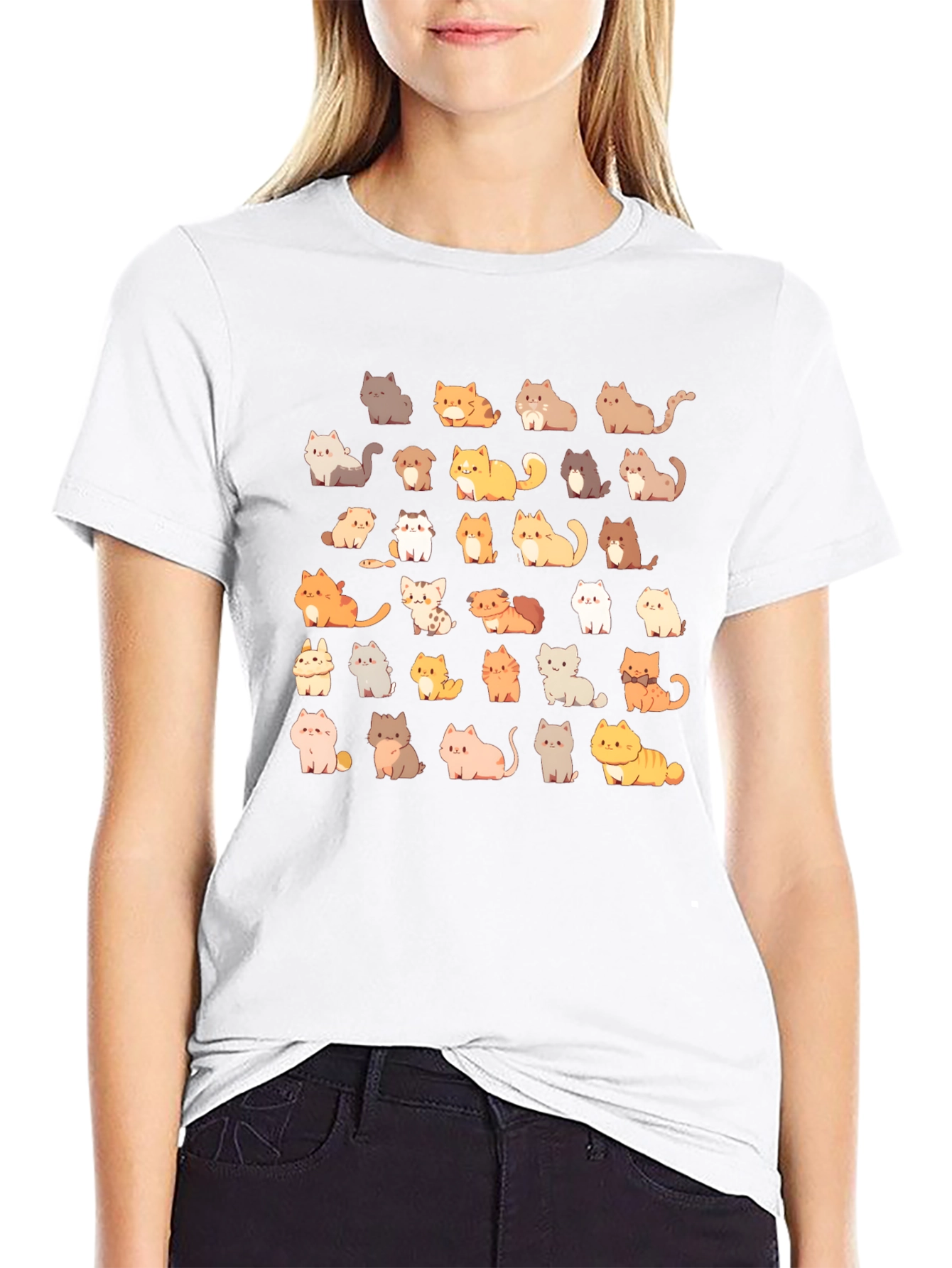 Black Cat Lover T-Shirt - Cute Cartoon Cats view 9