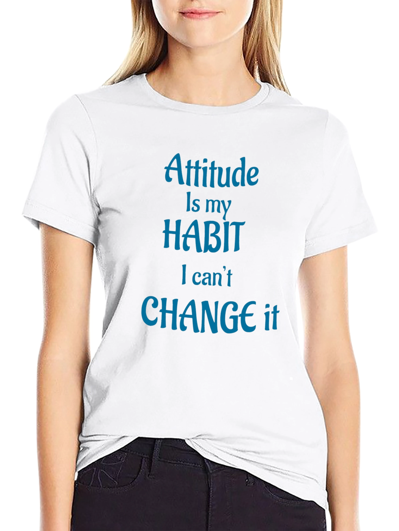 Black Attitude is My Habit T-Shirt - Novelty Graphic Tee view 9