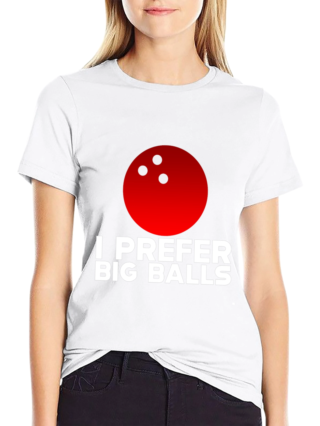 Black I Prefer Big Balls Bowling T-Shirt view 9