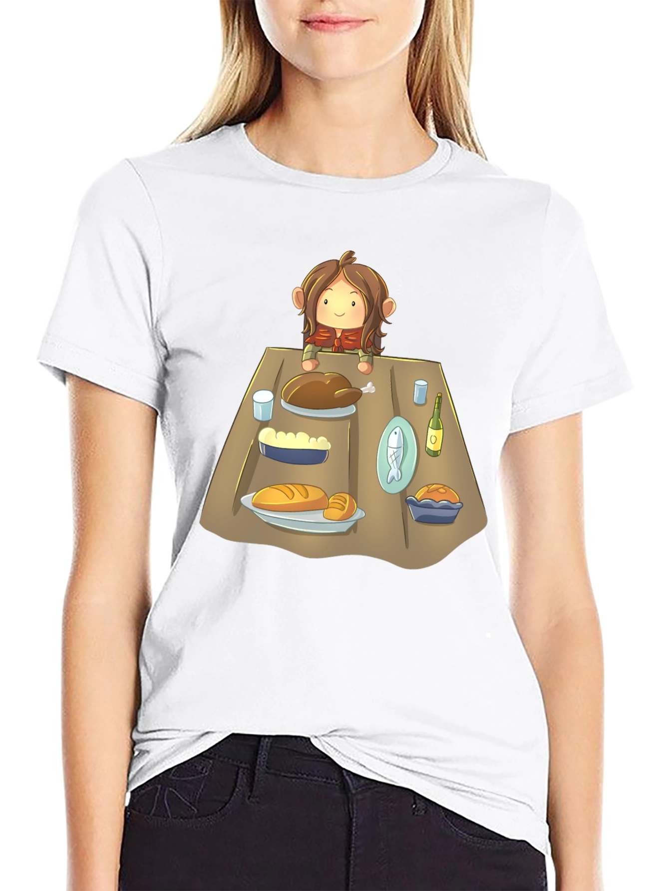 Black Hobbit Feast T-Shirt - Whimsical Lord of the Rings Apparel view 9