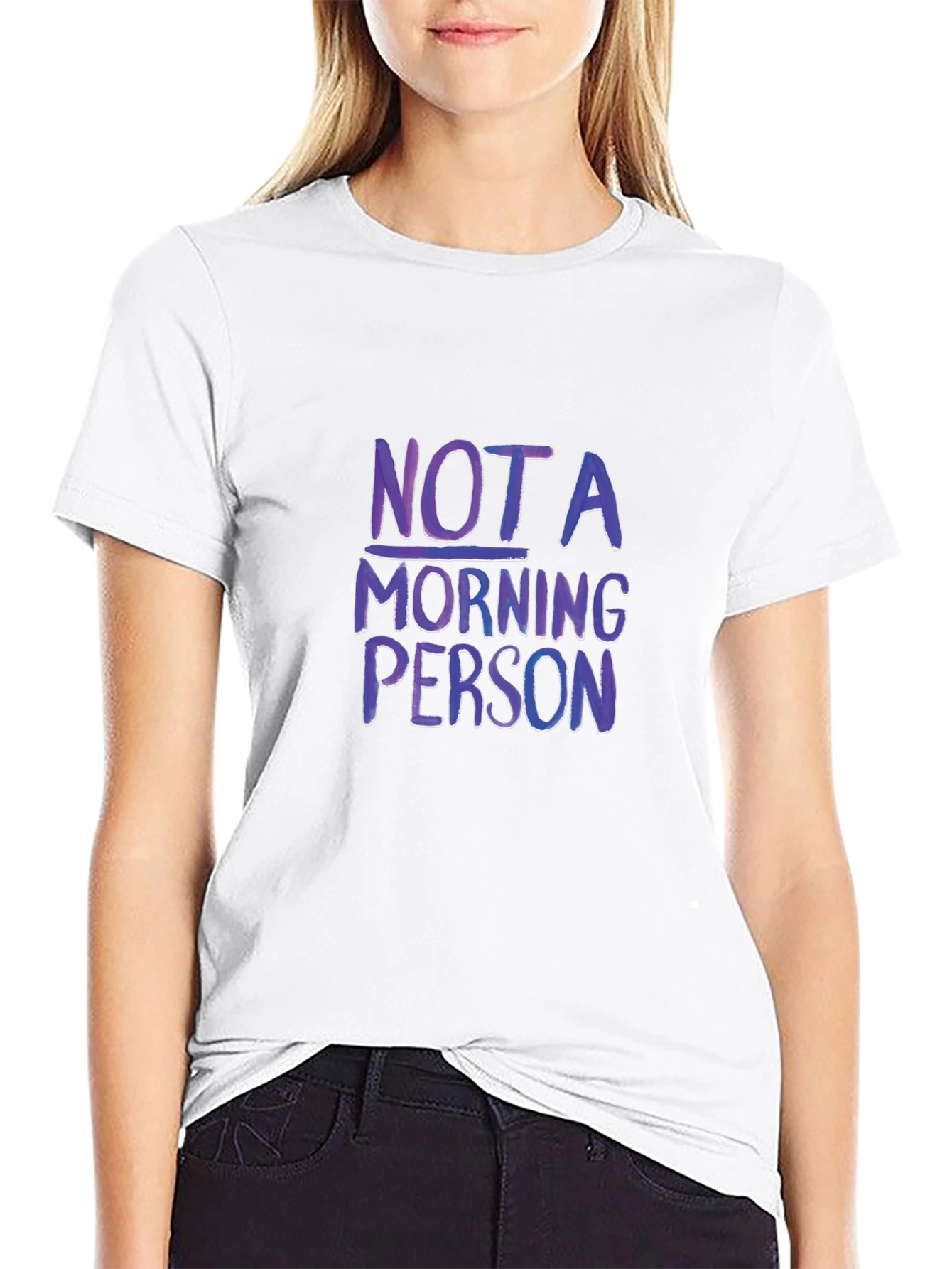 Black Not a Morning Person T-Shirt, Funny Slogan Tee view 9