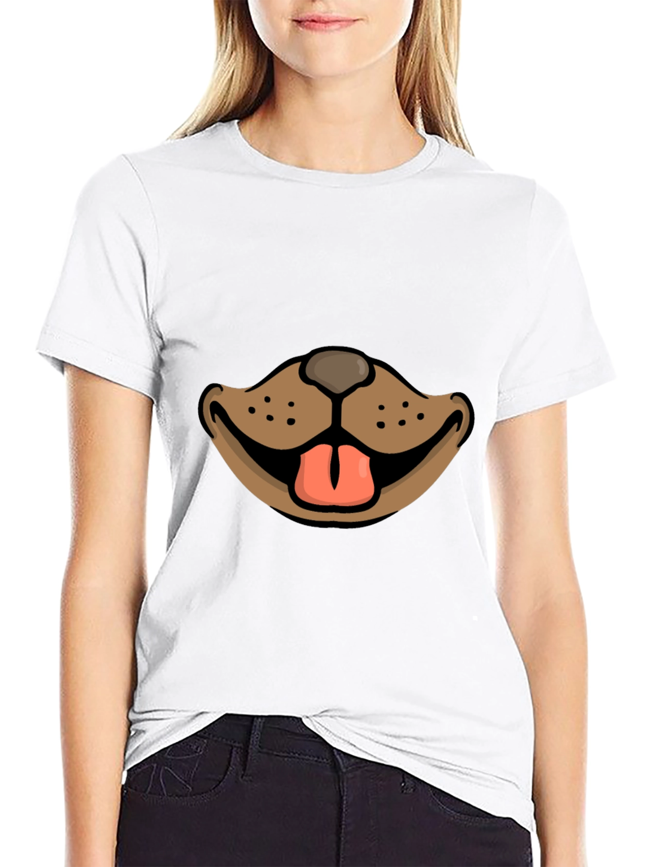 Black Dog Face Graphic Tee - Funny Animal Lover T-Shirt view 9