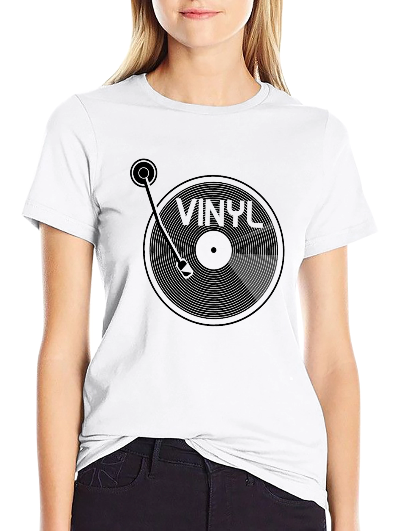 Black Vinyl Record Player Graphic T-Shirt view 9