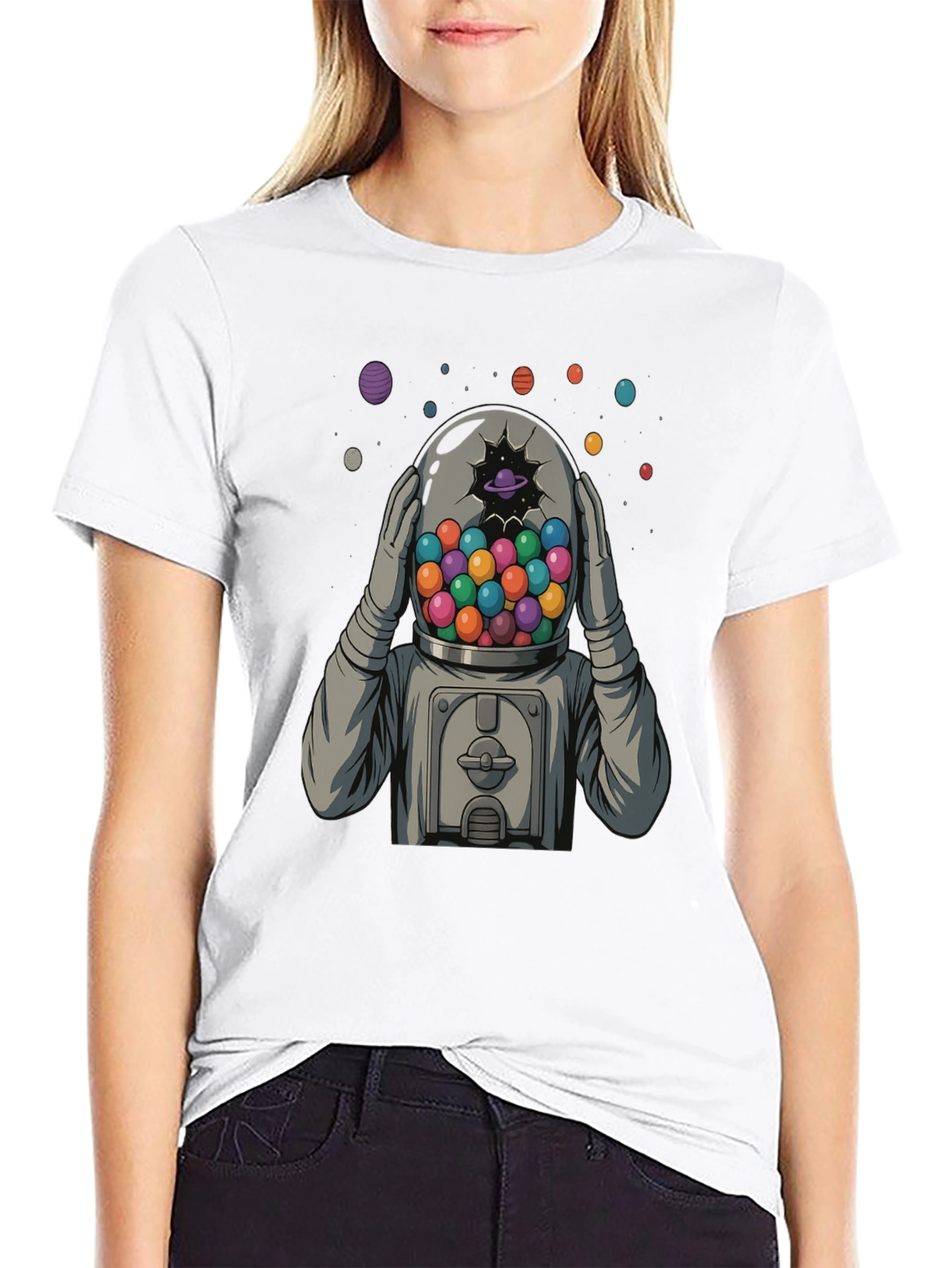 Black Astronaut Gumball Head Graphic Tee view 9