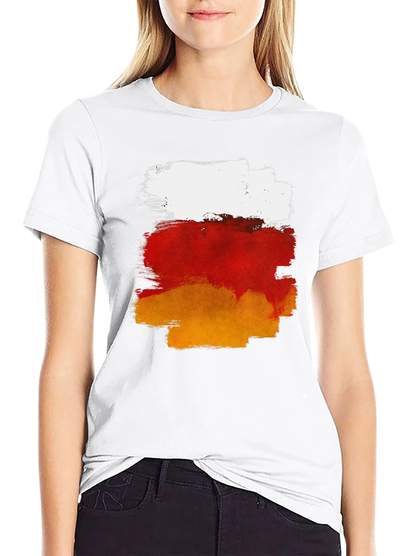 Abstract Brush Stroke Graphic T-Shirt - 9