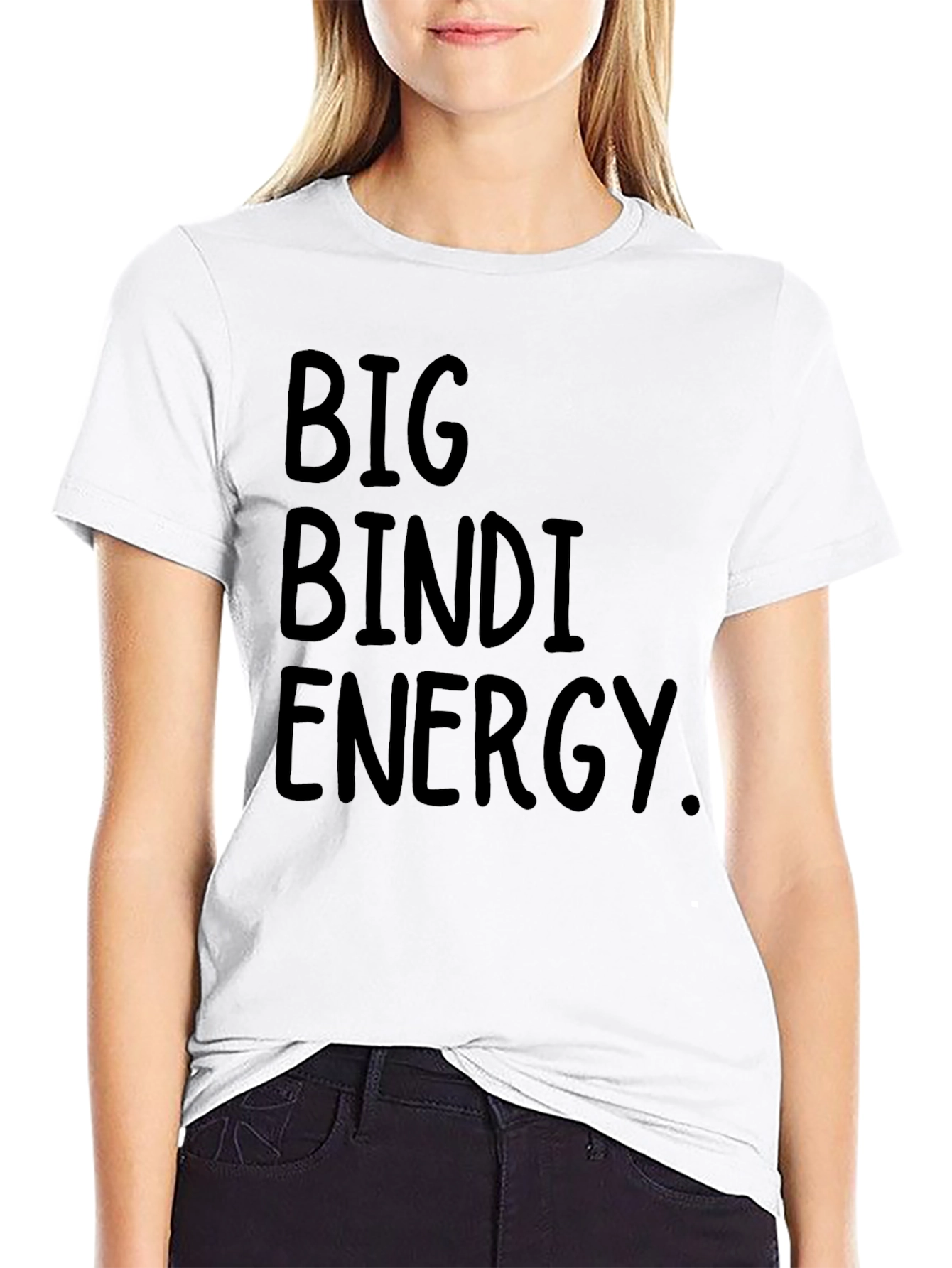 Black Big Bindi Energy T-Shirt - Black Crew Neck Tee view 9