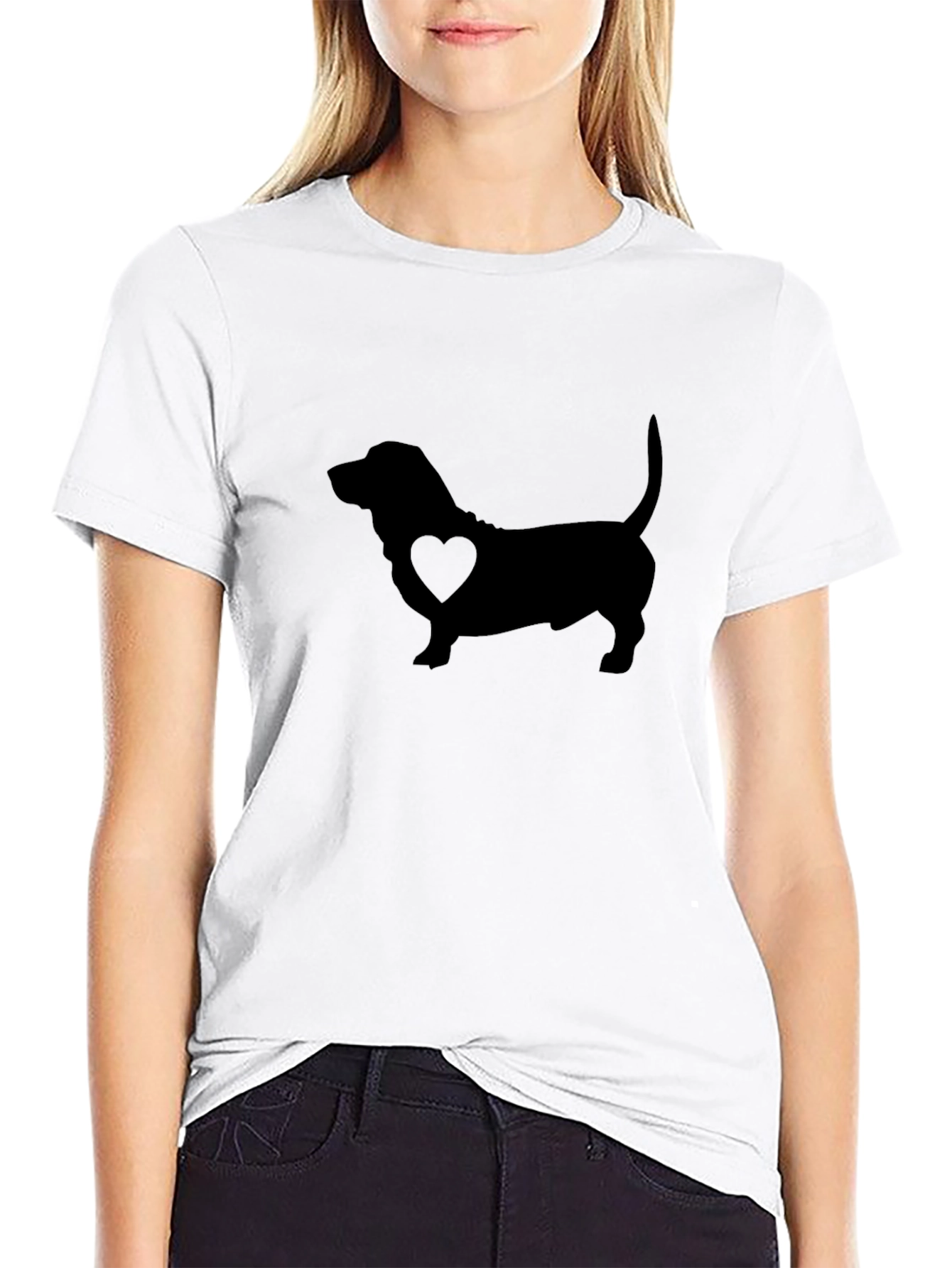 Black Dachshund Love Men's Black T-Shirt view 9