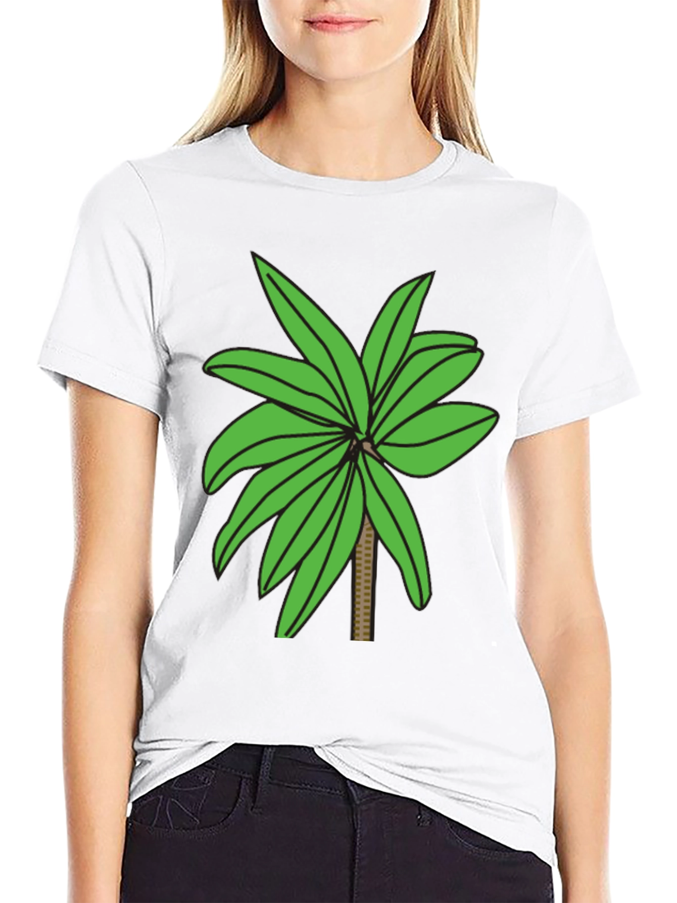 Black Tropical Palm Tree Graphic T-Shirt view 9