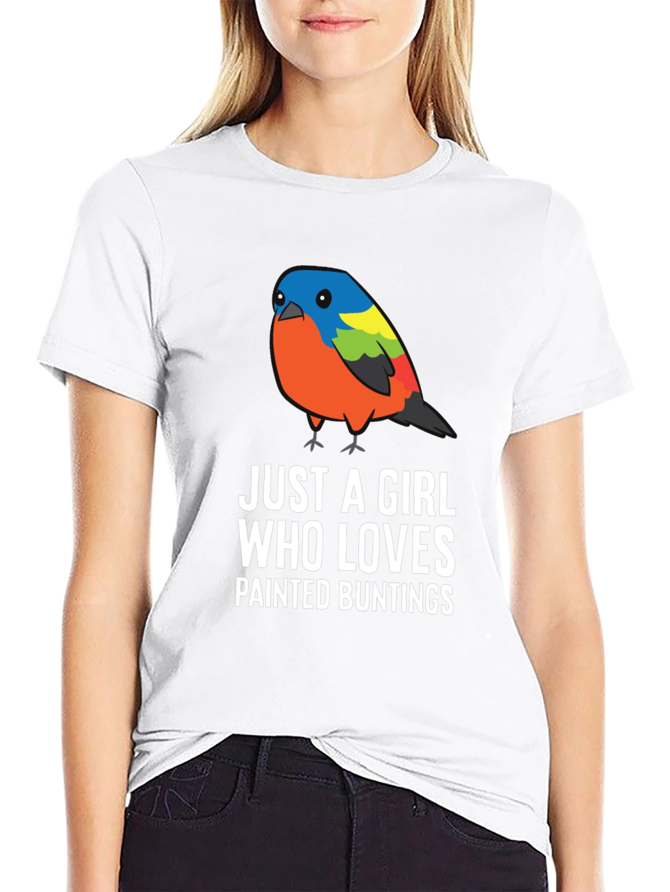 Black Painted Bunting Lover T-Shirt view 9