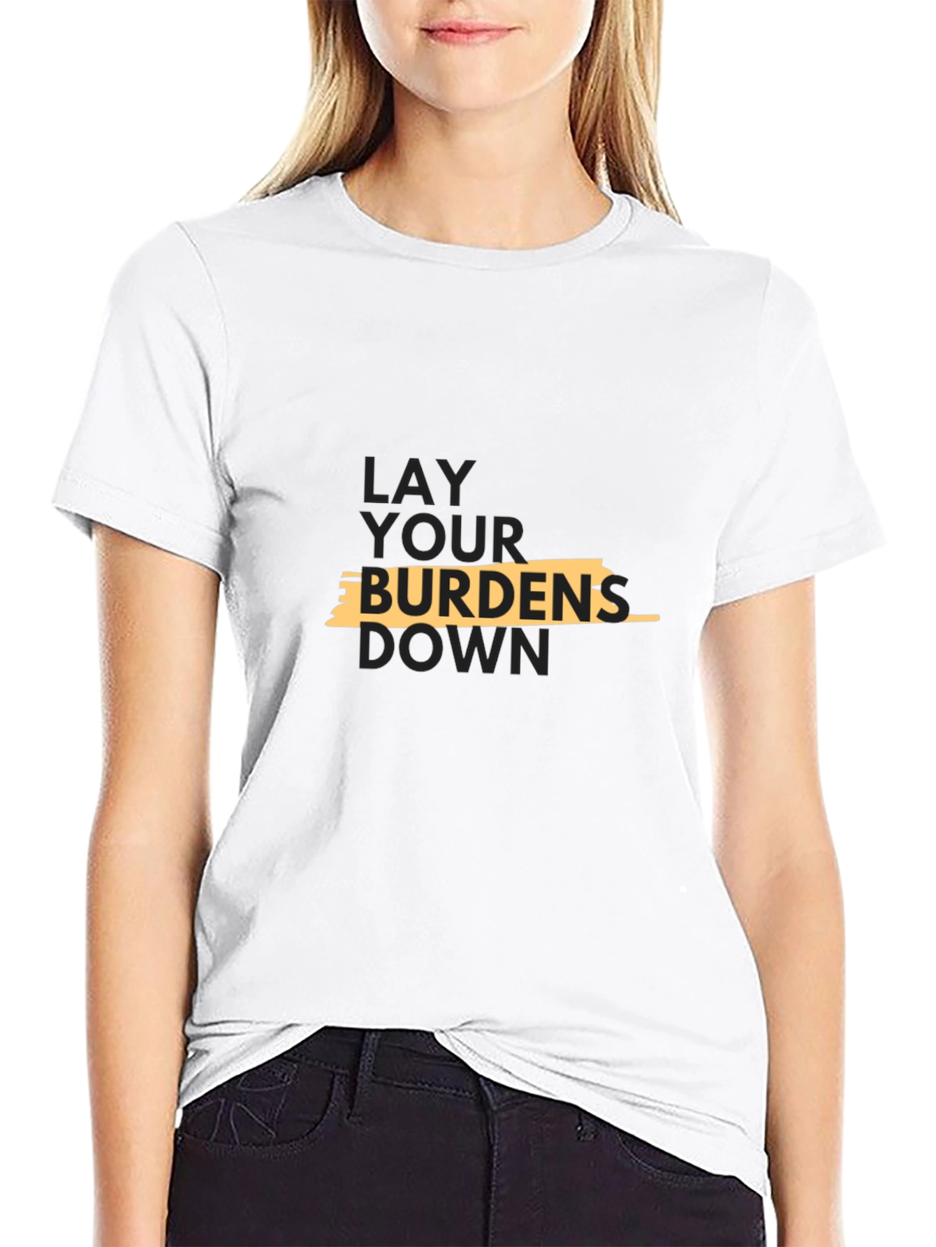 Black Lay Your Burdens Down Graphic Tee view 9