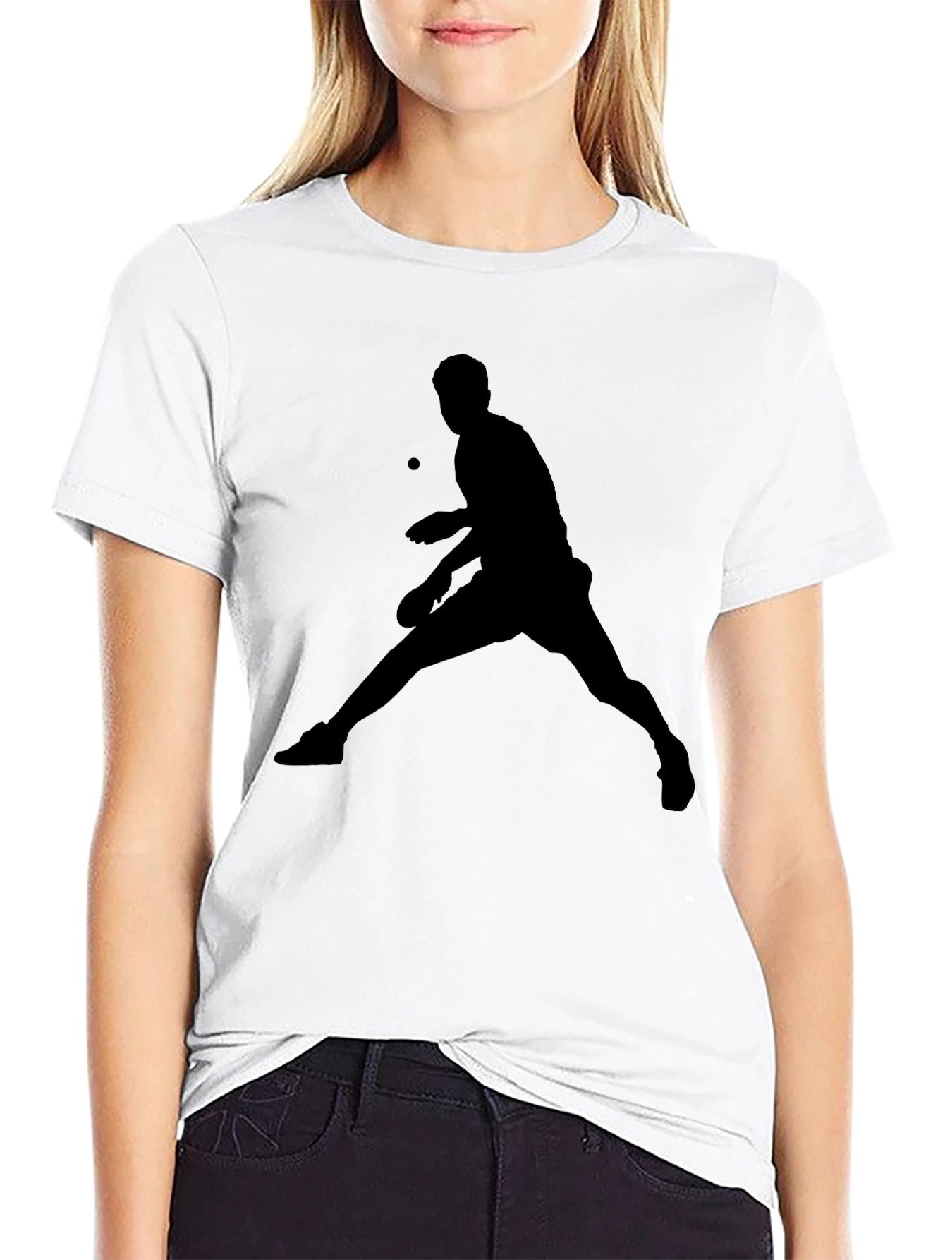 Black Black Table Tennis Graphic Tee view 9