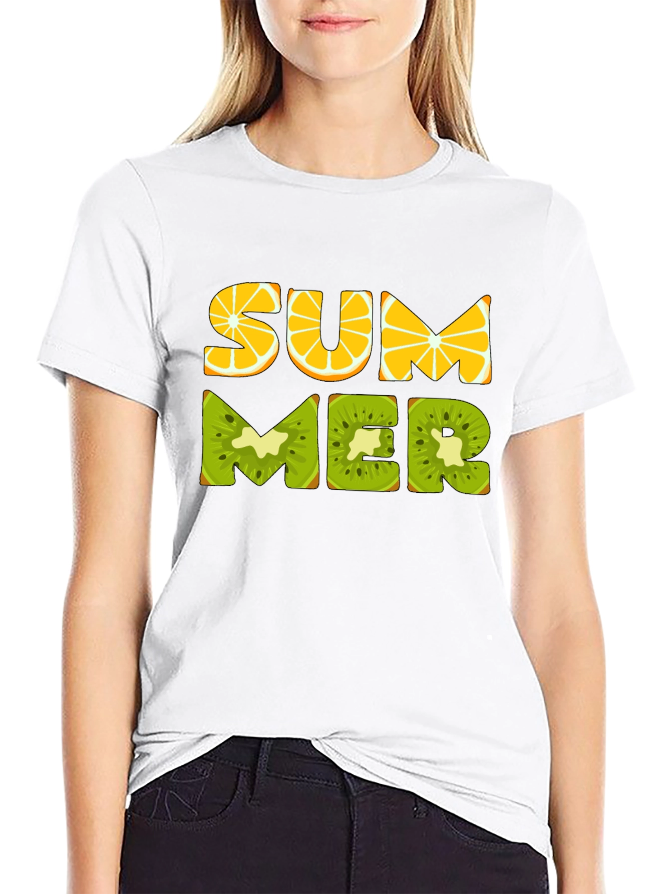 Black Summer Fruit T-Shirt - Fresh & Fun Design view 9