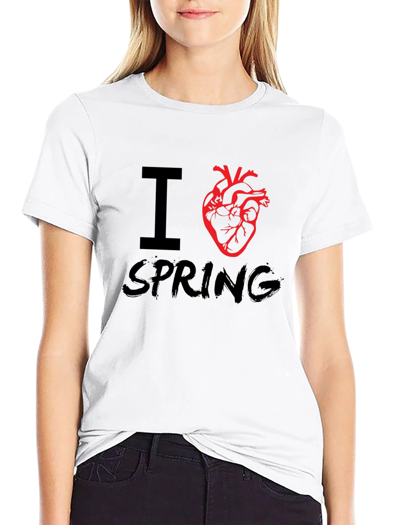 Black I Heart Spring Graphic Tee - Black view 9