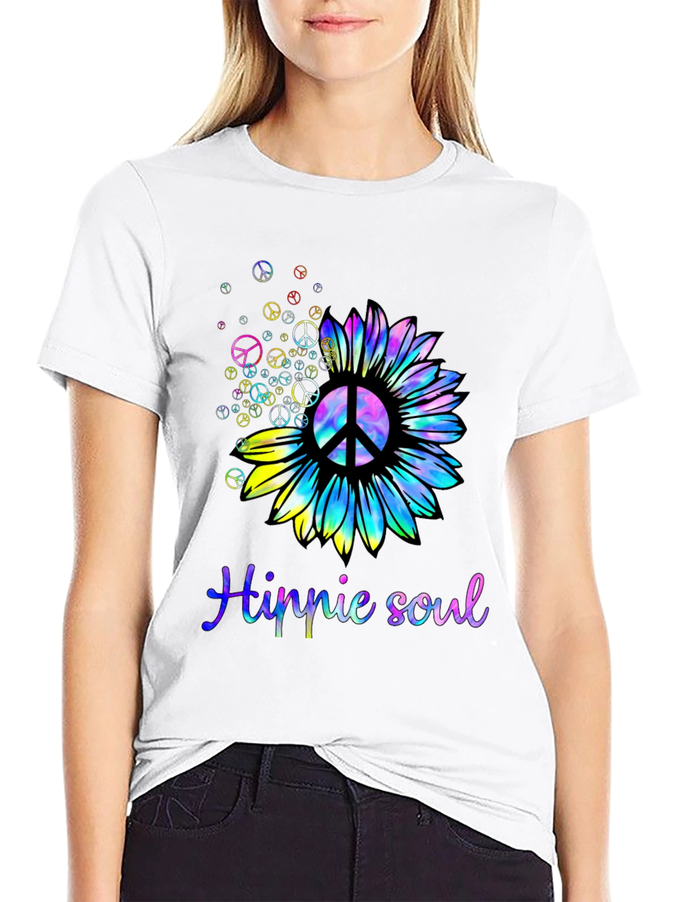 Black Hippie Soul Sunflower Graphic Tee view 9