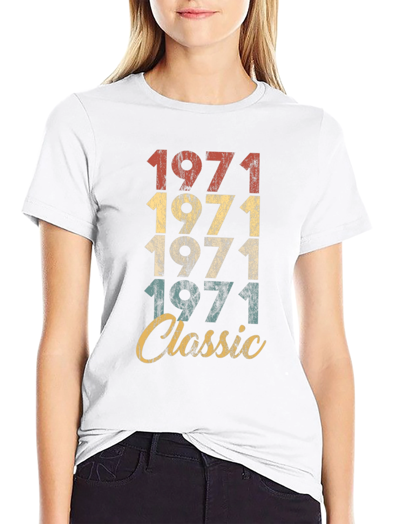 Black Vintage 1971 Classic Birthday T-Shirt view 9