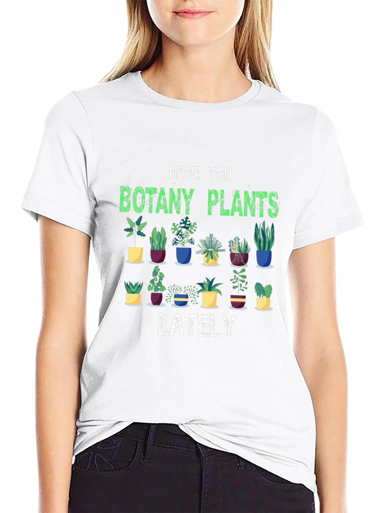 Black Botany Plants T-Shirt - Garden Lover Tee view 9