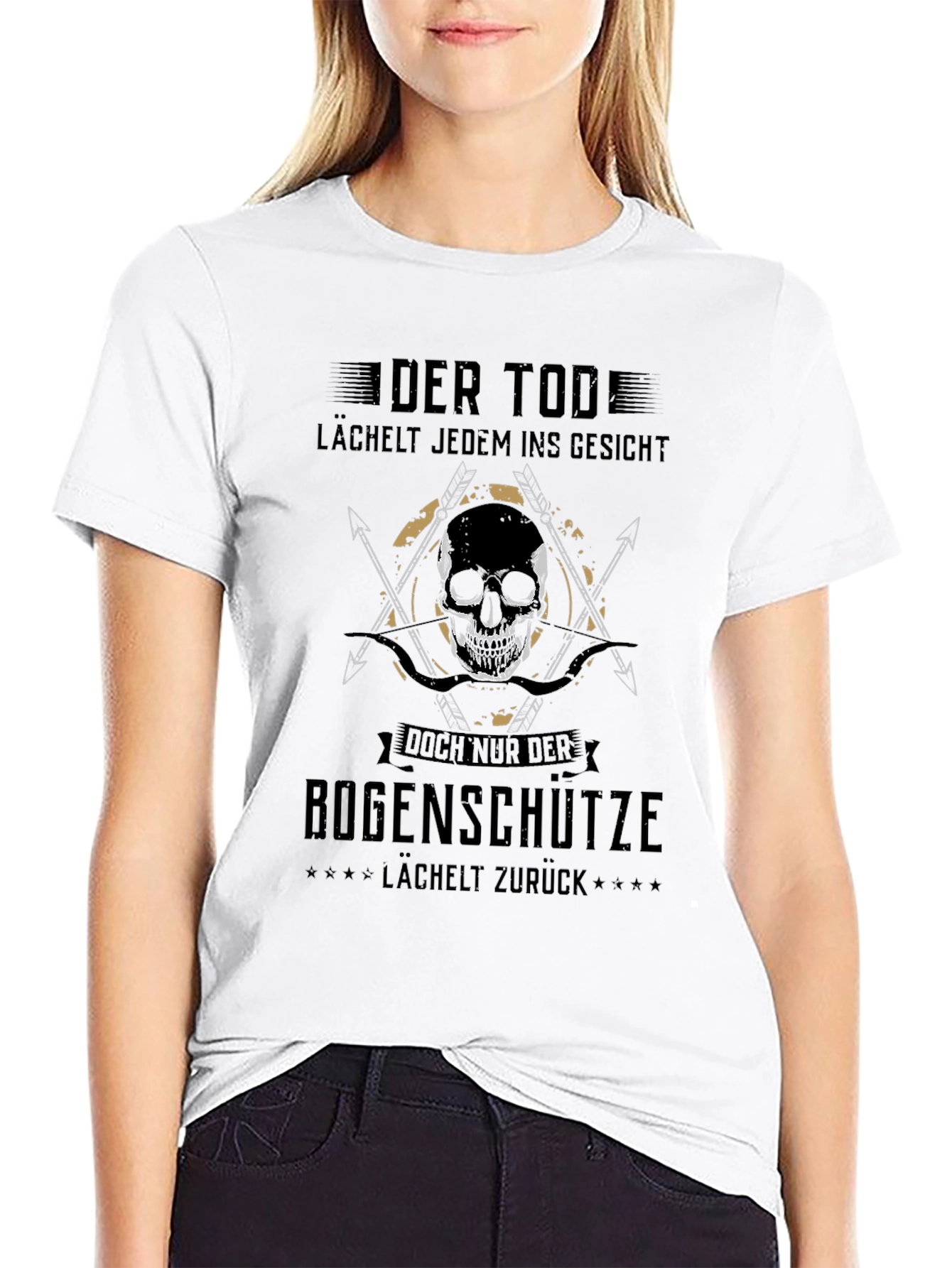 Black Der Tod Lächelt Archer T-Shirt view 9