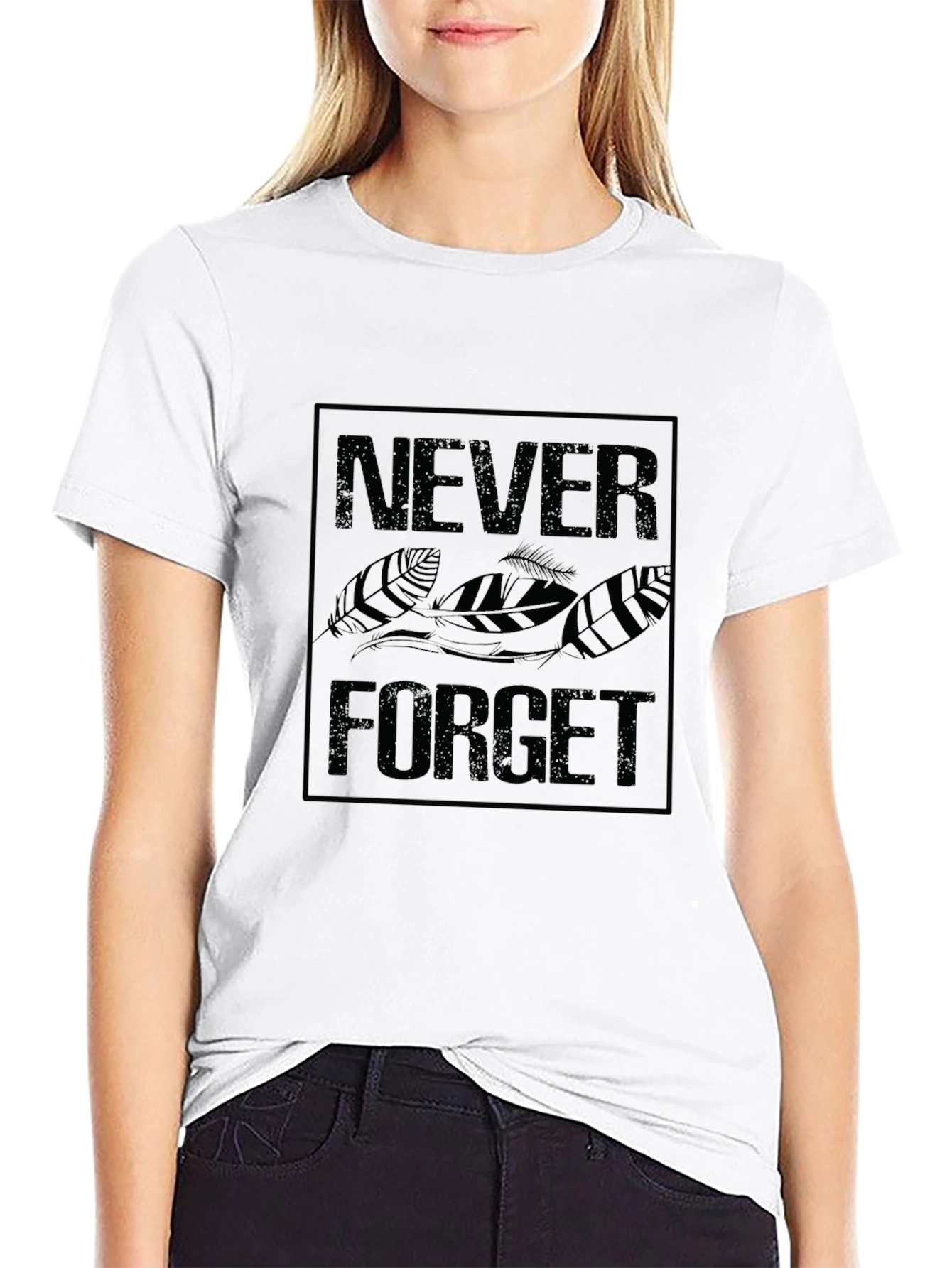 Black Never Forget Graphic Tee - Black Cotton T-Shirt view 9