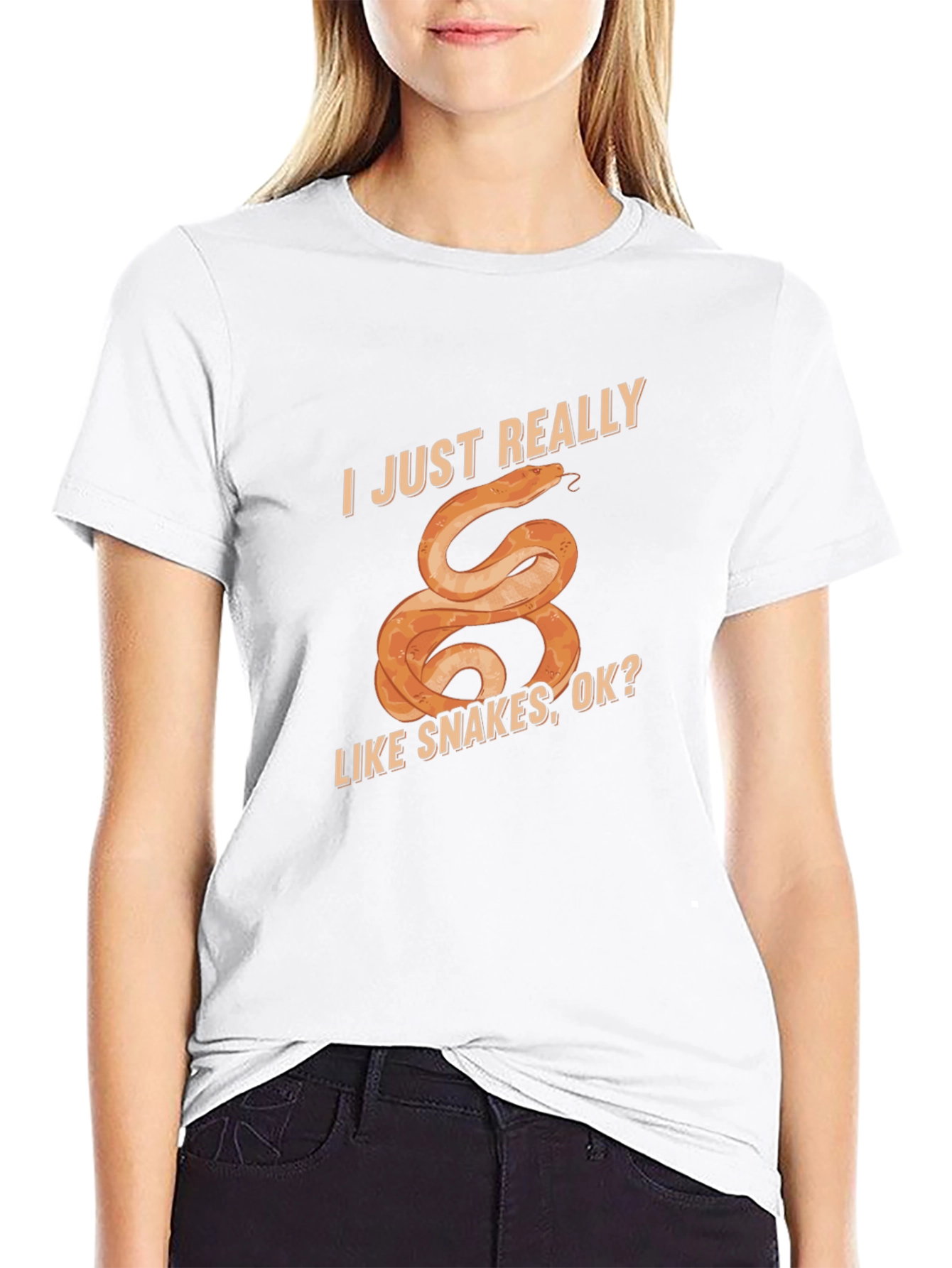 Black I Just Really Like Snakes T-Shirt, Fun Graphic Tee view 9
