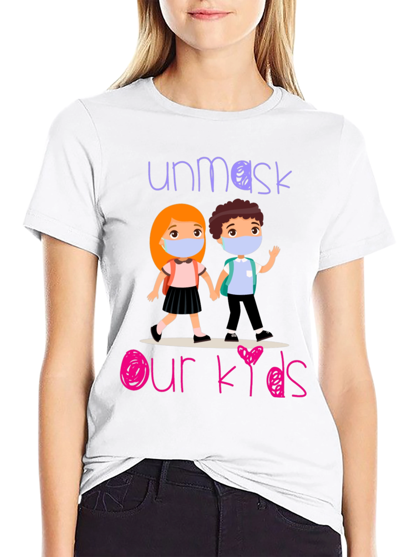 Black Unmask Our Kids Graphic T-Shirt view 9