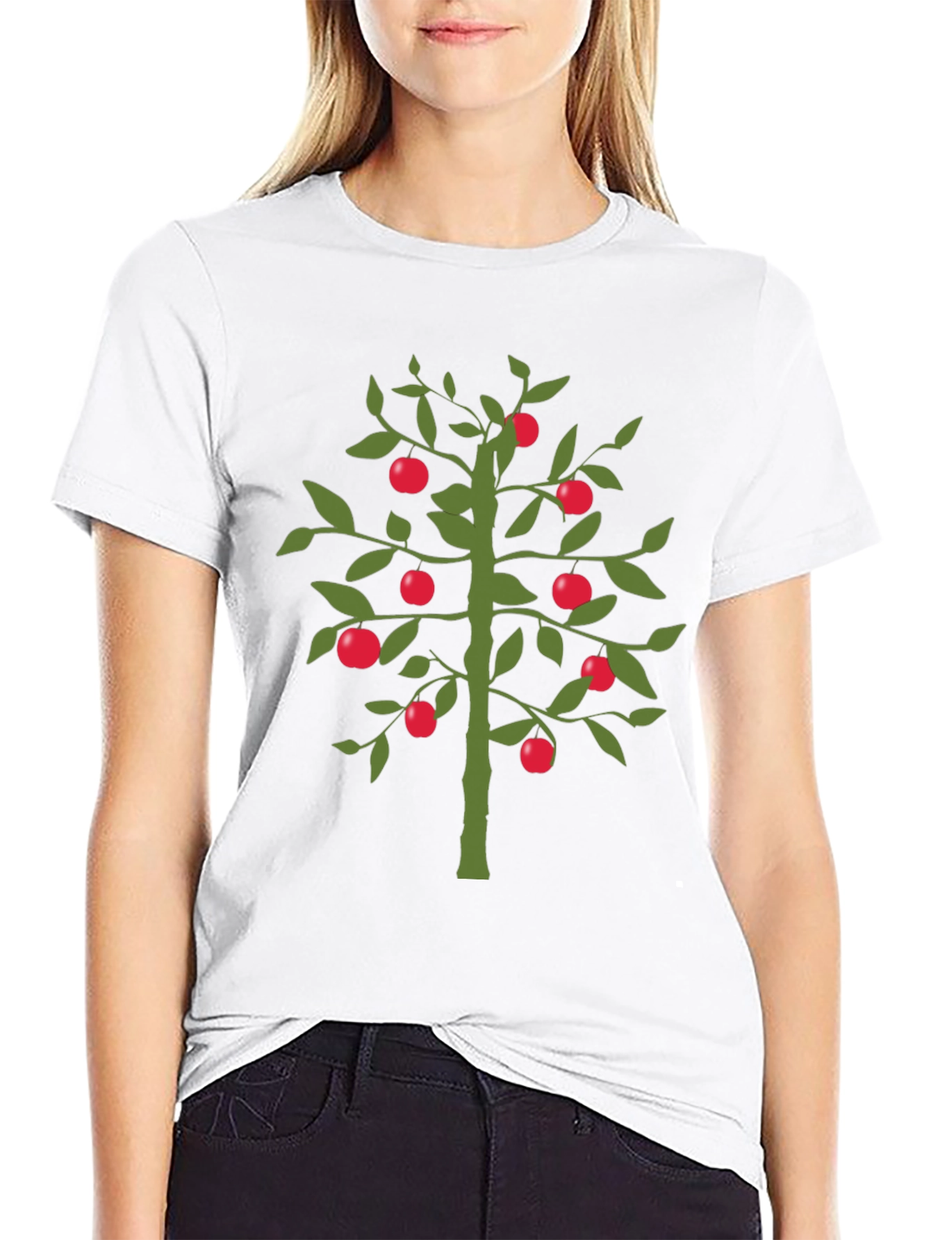 Black Apple Tree Graphic Tee - Black view 9