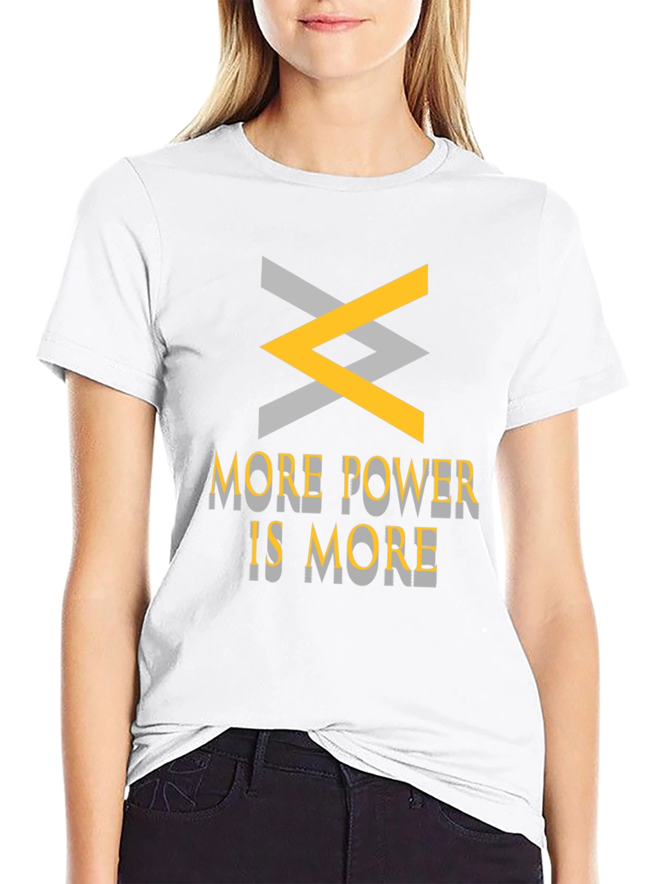Black More Power is More Graphic Tee view 9