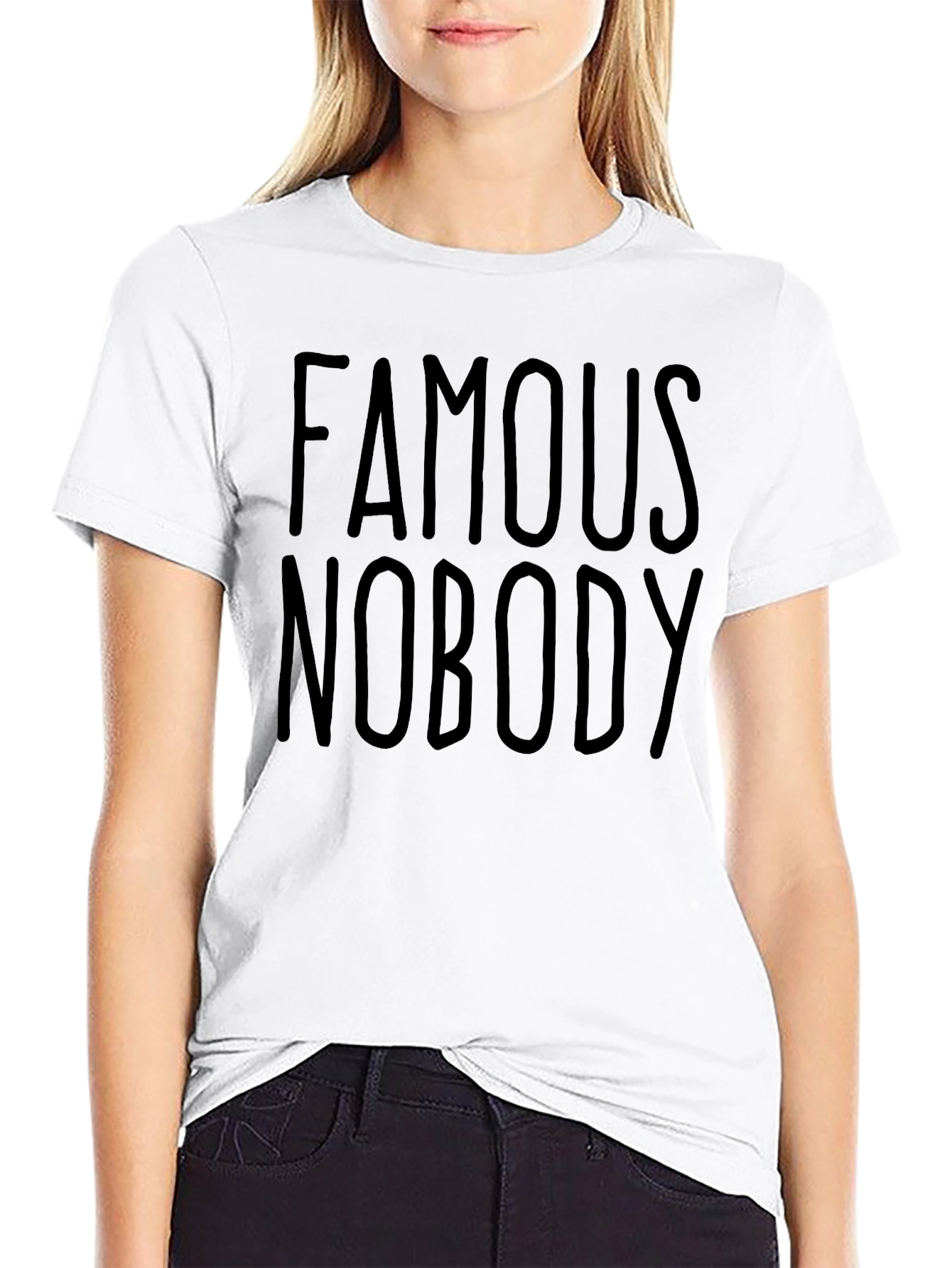 Black Famous Nobody Black Graphic Tee view 9