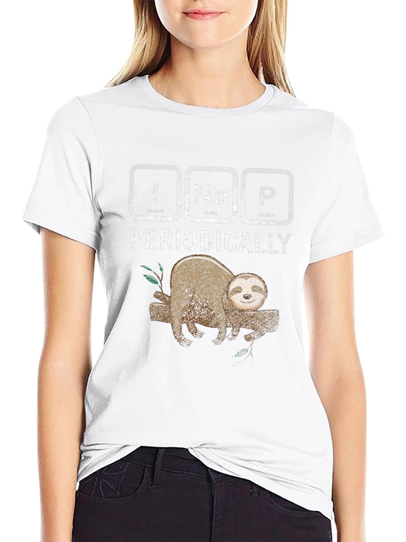 Black I Na P Periodically Sloth T-Shirt view 9