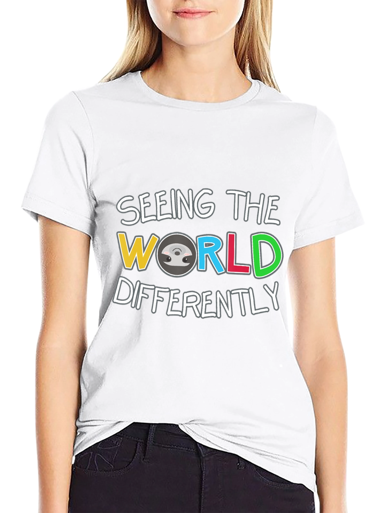 Black Seeing The World Differently T-Shirt view 9