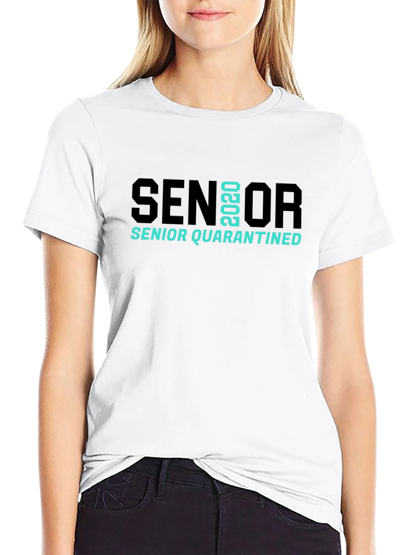 Black Senior 2020 Quarantined T-Shirt view 9