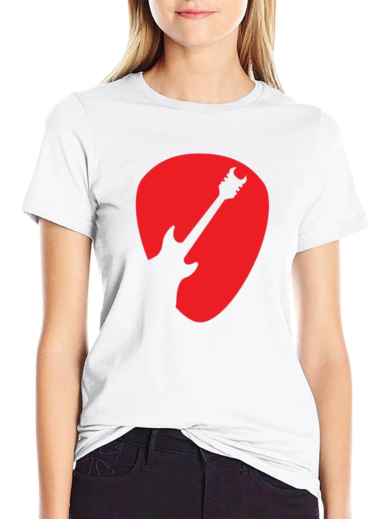 Black Guitar Pick Graphic T-Shirt - Music Lover Tee view 9