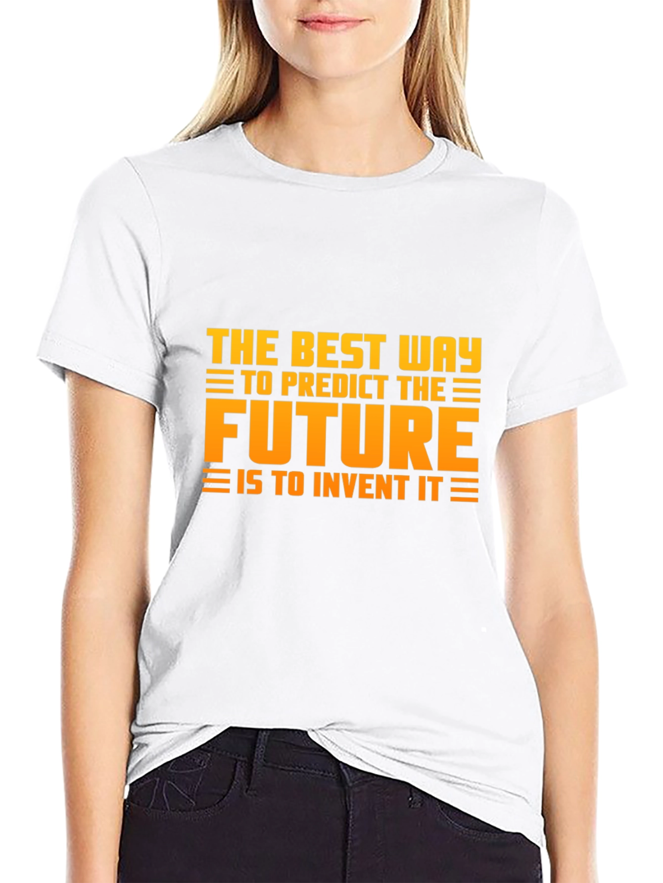 Black Invent The Future T-Shirt - Inspiring Quote Graphic Tee view 9