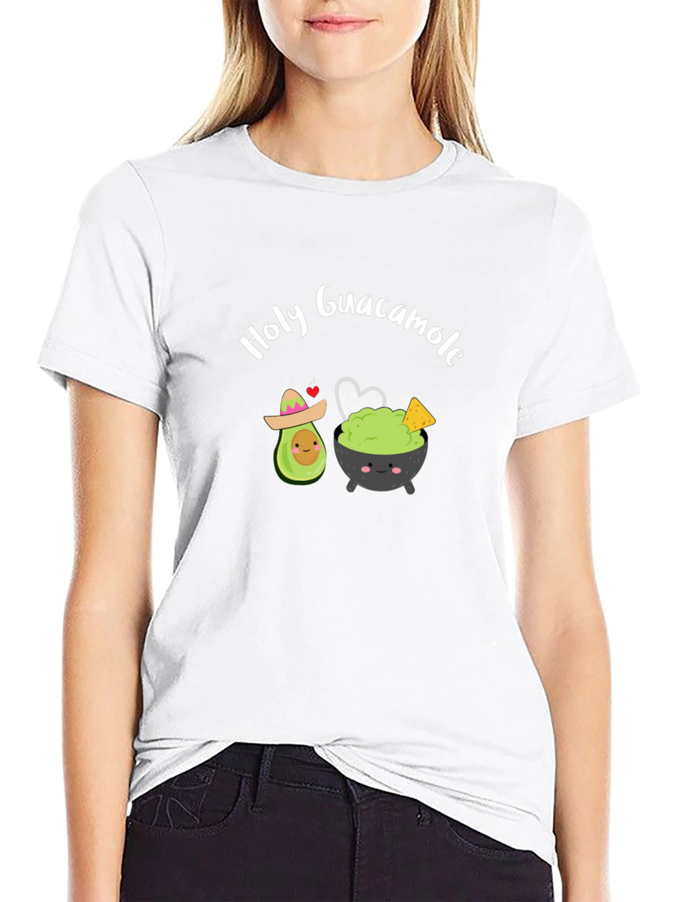Black Holy Guacamole T-Shirt, Cute Avocado Tee view 9