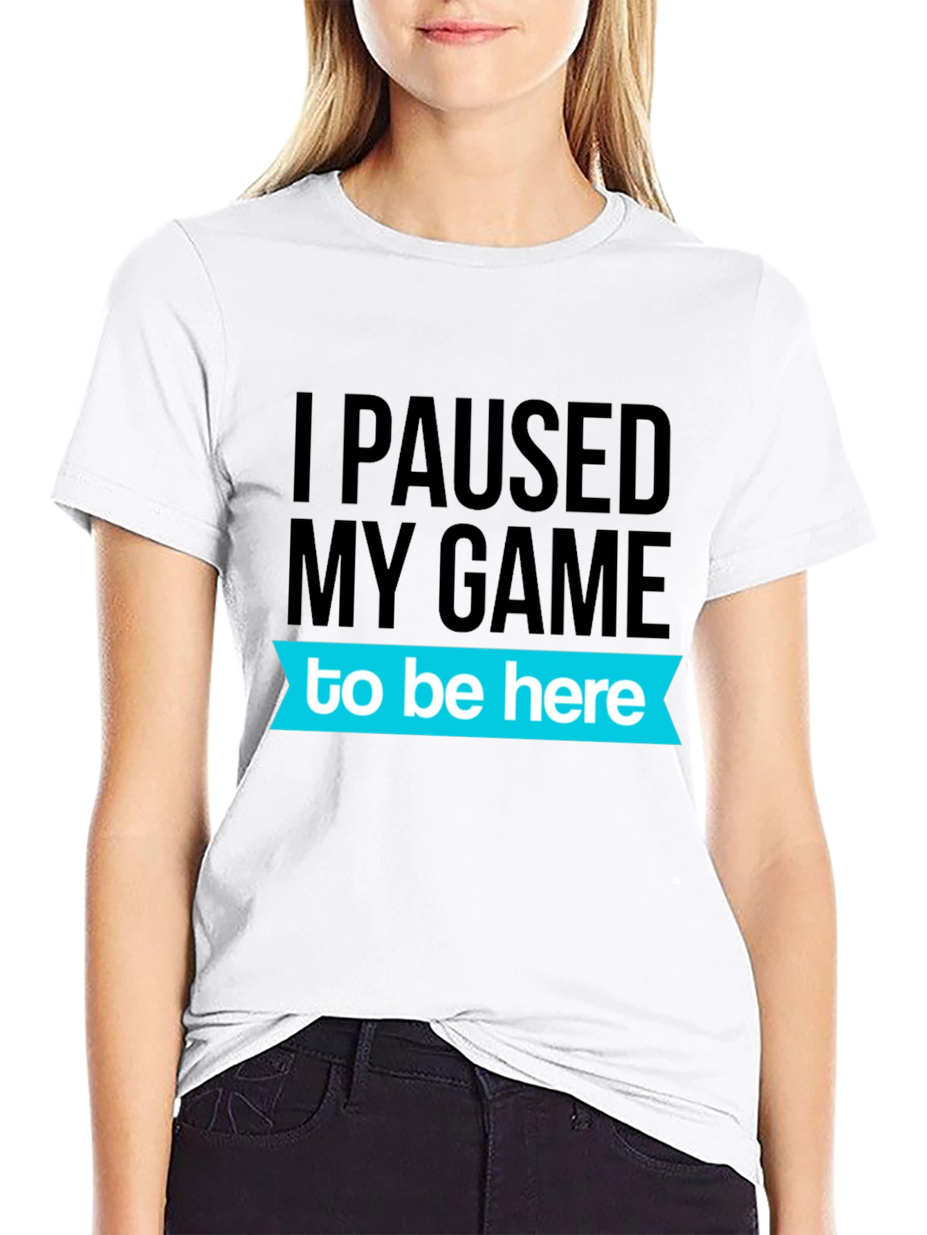 Black Gamer Humor T-Shirt - I Paused My Game view 9