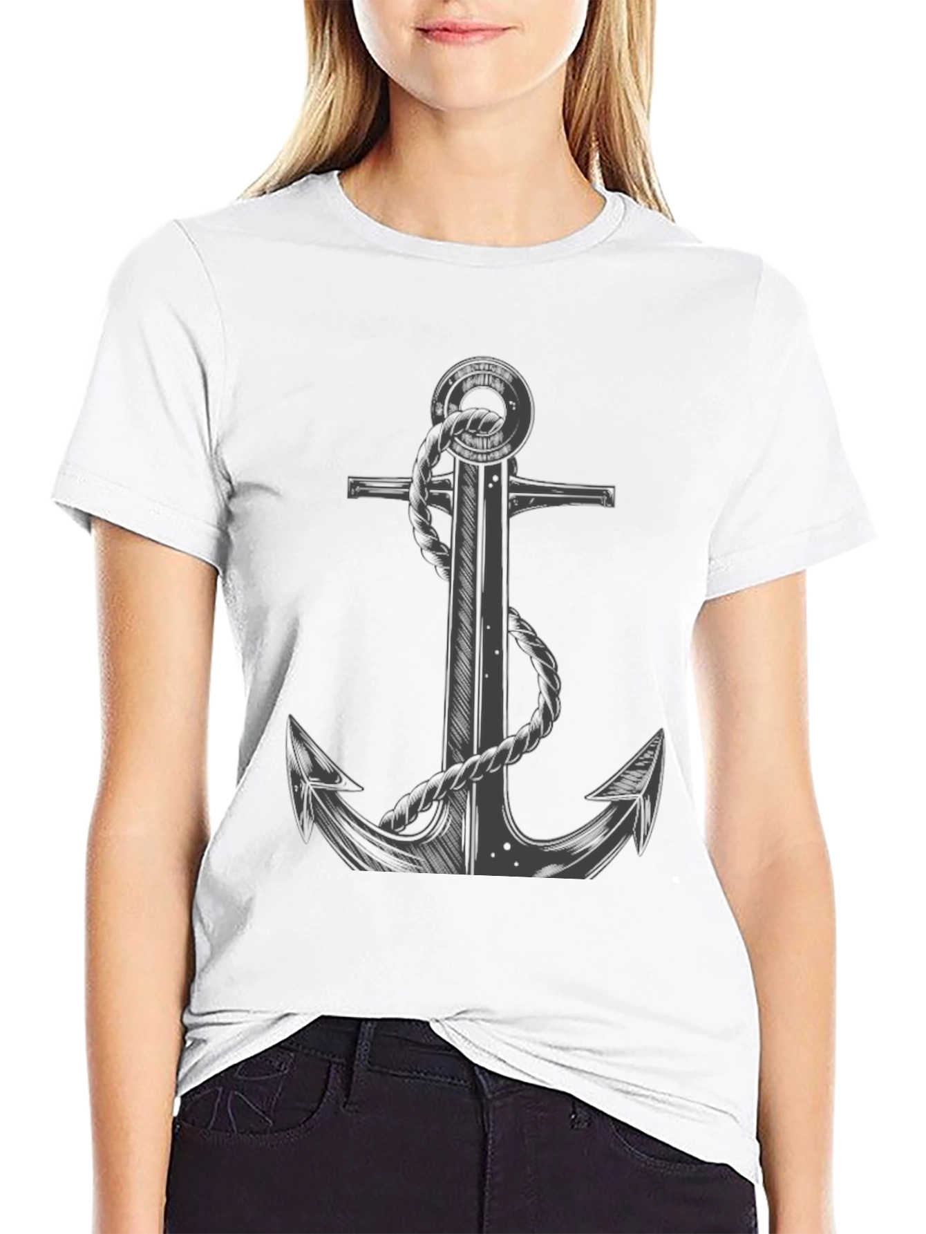 Black Anchor Graphic Black T-Shirt view 9