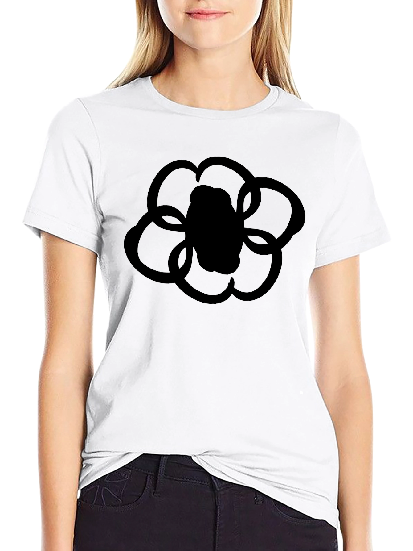 Black Black Flower Graphic T-Shirt view 9