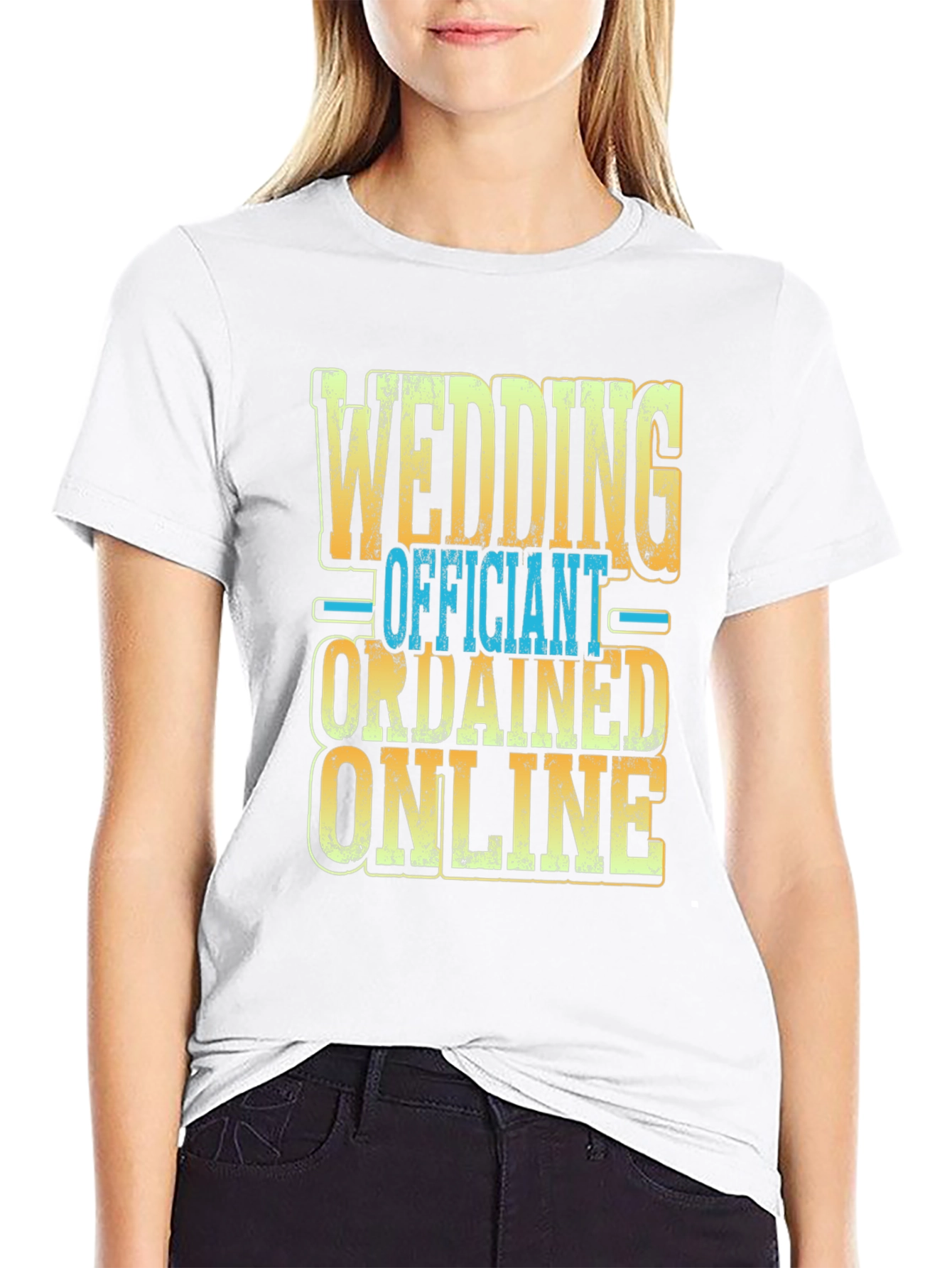 Black Wedding Officiant Ordained Online T-Shirt view 9