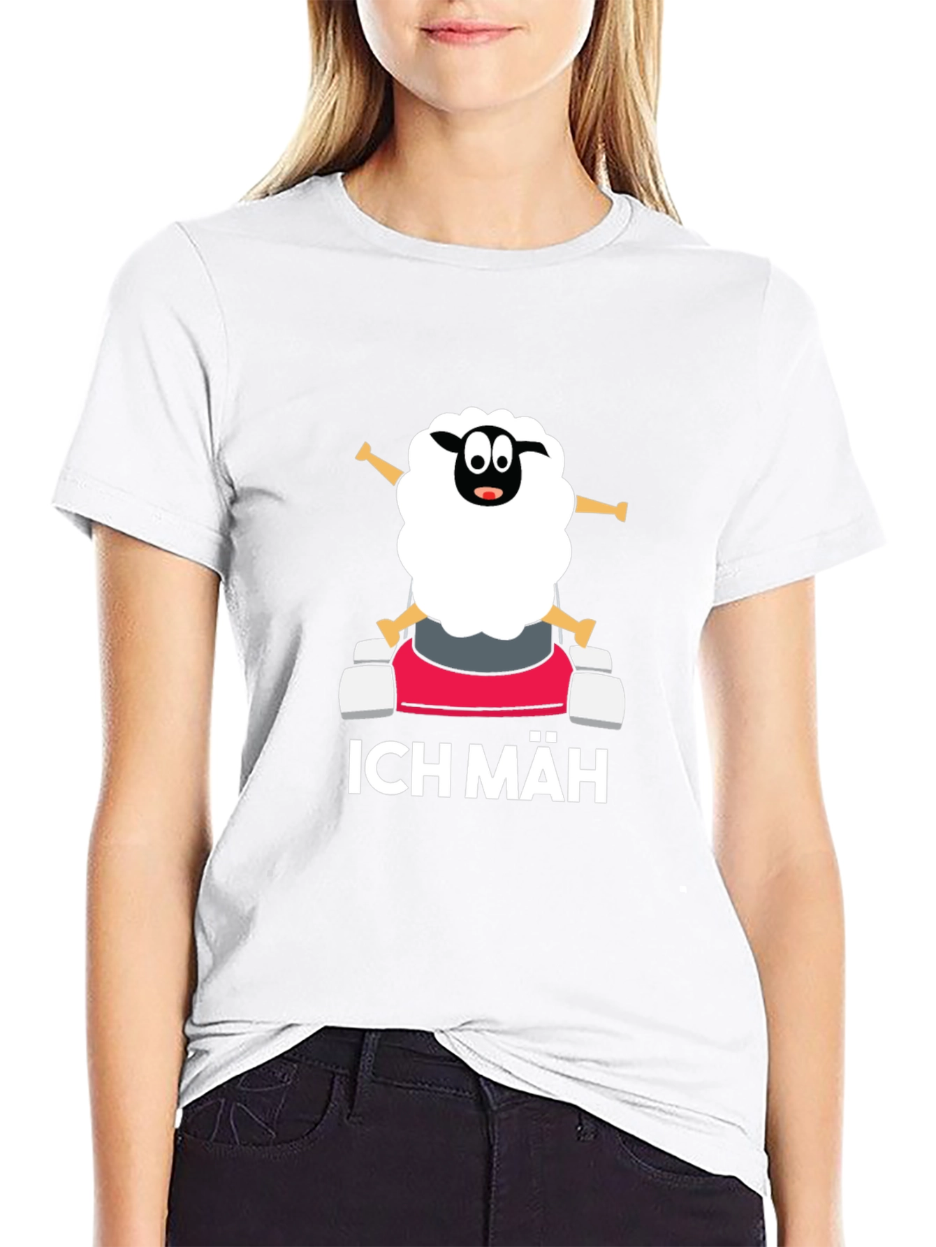 Black Ich Mäh Sheep T-Shirt - Funny Lawn Mowing Tee view 9
