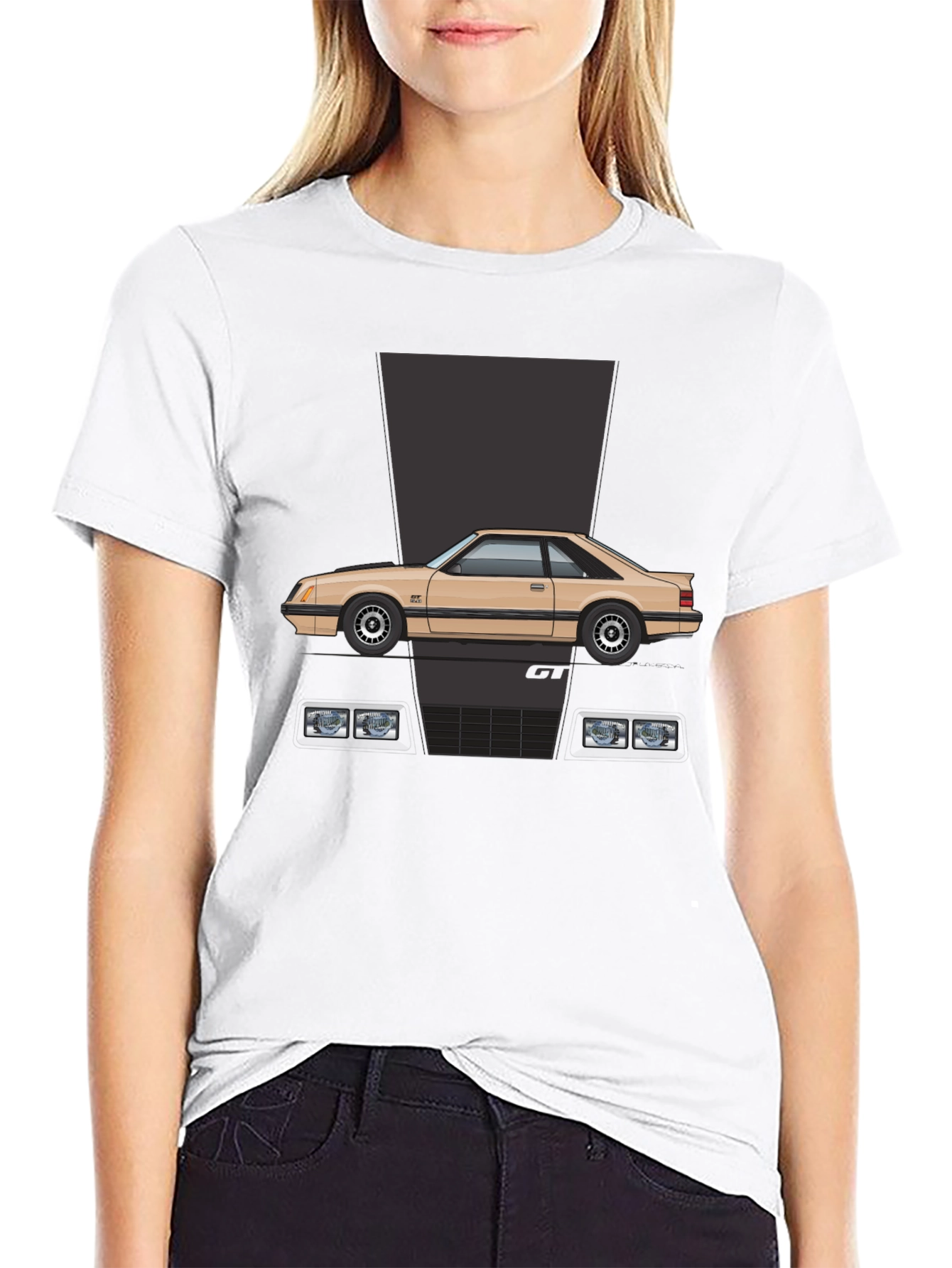 Black Retro 80s Car Graphic Tee - Classic Cool view 9