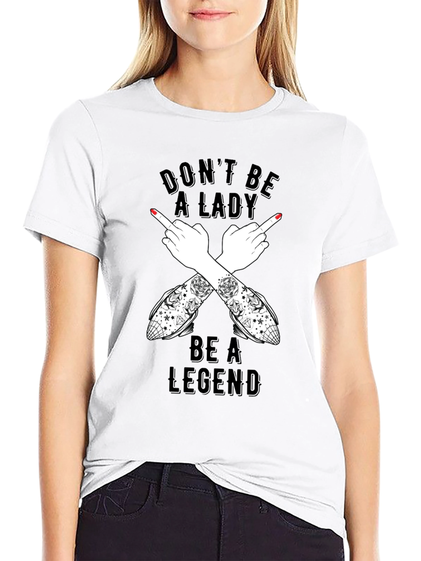 Black Don't Be A Lady Be A Legend T-Shirt view 9