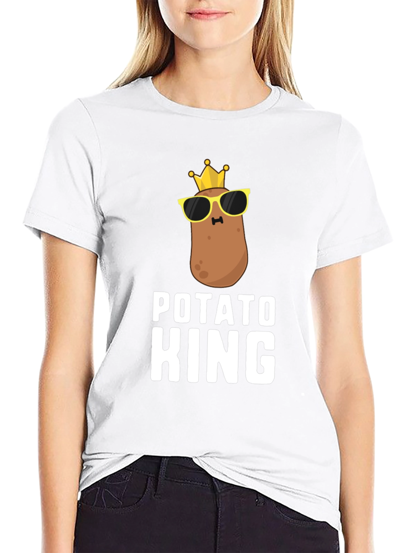 Black Potato King T-Shirt - Funny Graphic Tee view 9