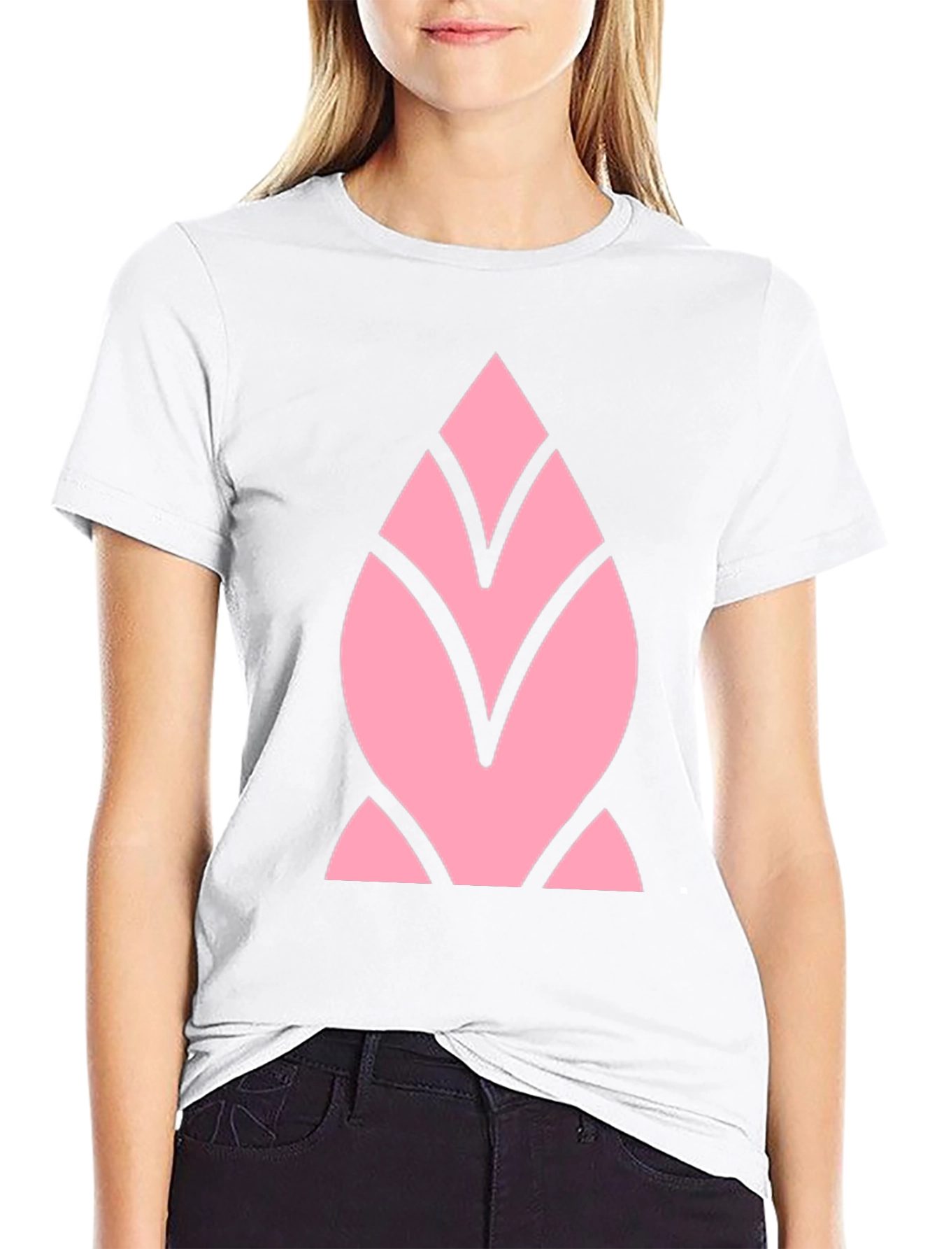 Black Pink Geometric Black T-Shirt view 9