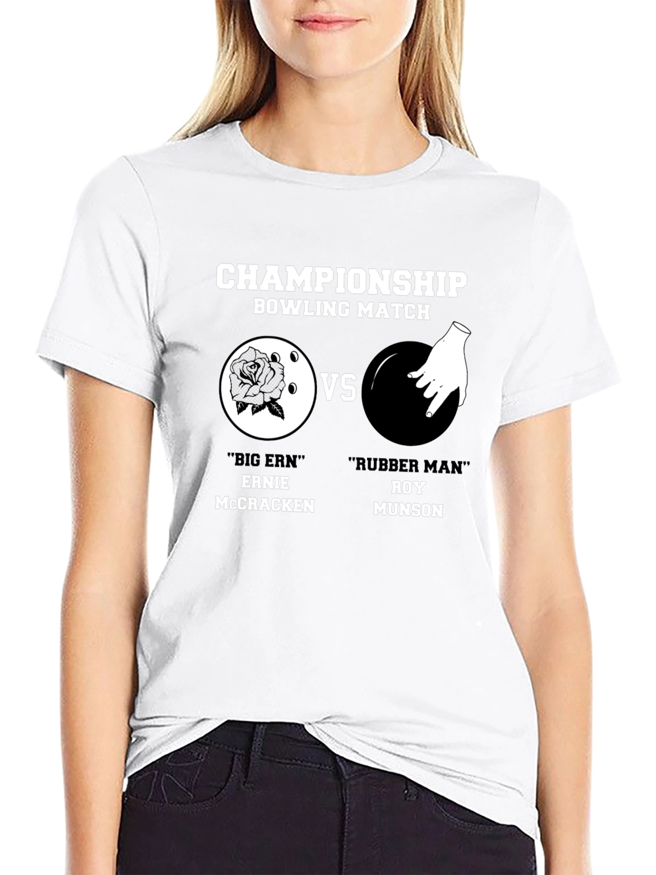 Black Championship Bowling Match T-Shirt view 9
