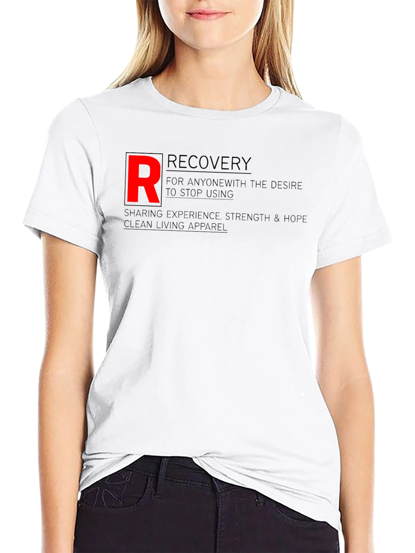 Black Recovery Black T-Shirt - Clean Living Apparel view 9