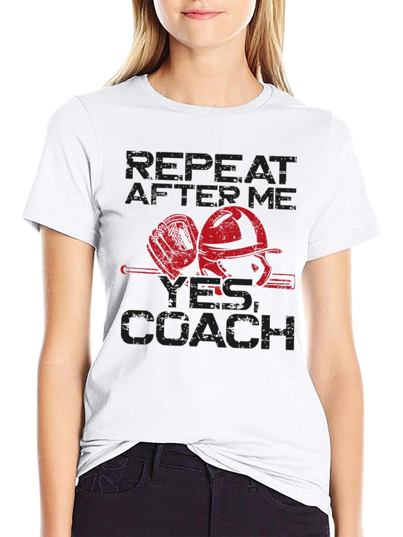 Black Repeat After Me, Yes Coach - Baseball Graphic Tee view 9