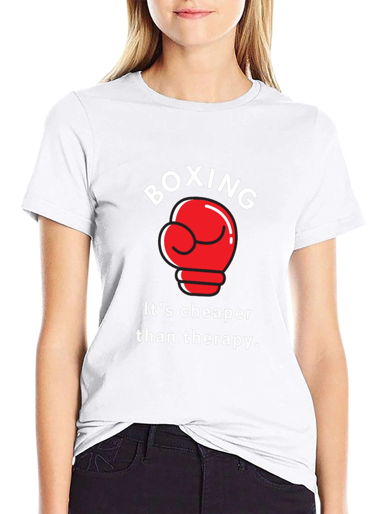 Black Boxing Therapy Graphic T-Shirt view 9