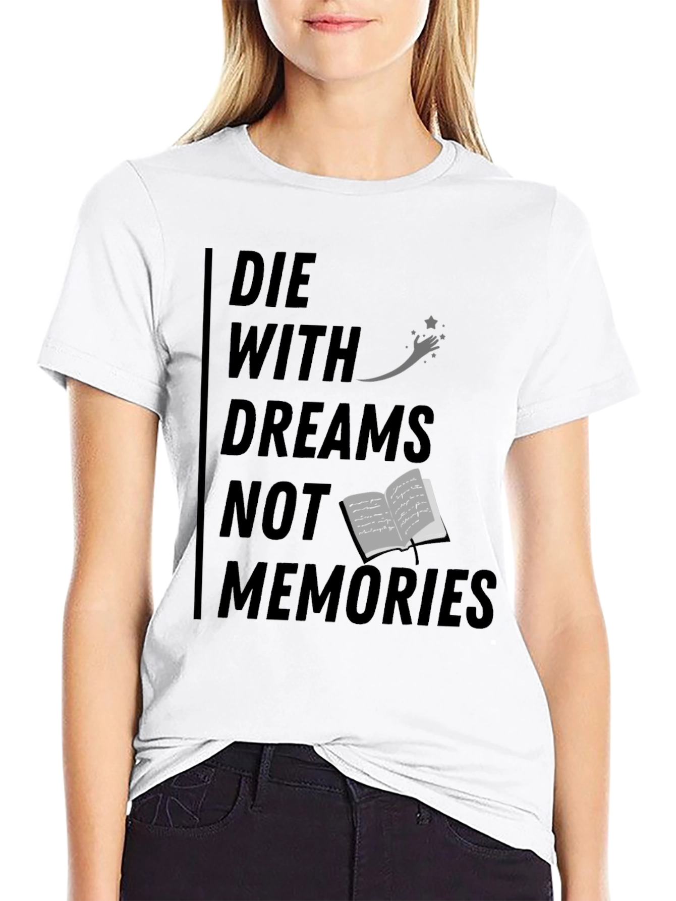 Black Die With Dreams Graphic T-Shirt view 9