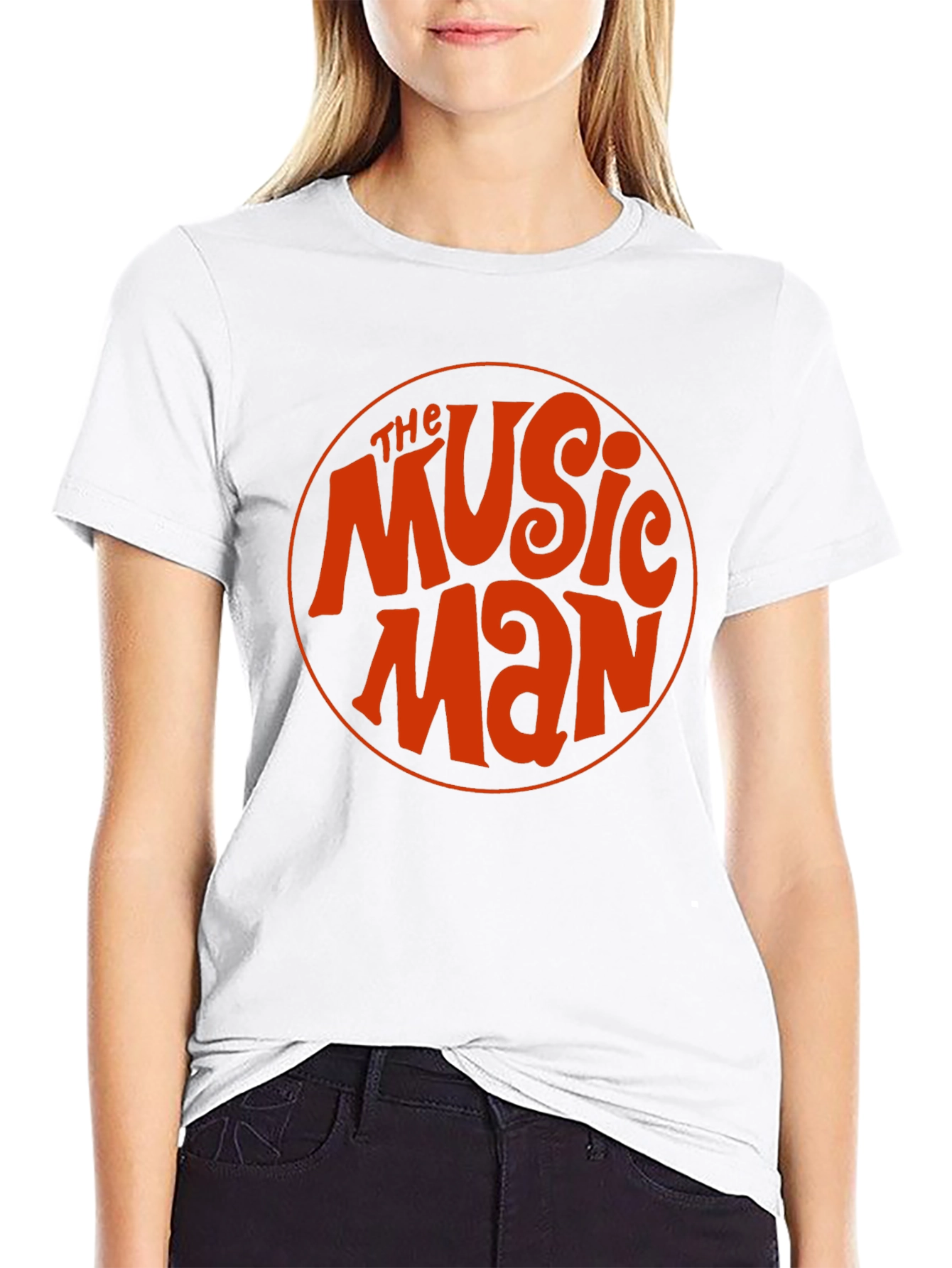 Black The Music Man Retro Style Black T-Shirt view 9