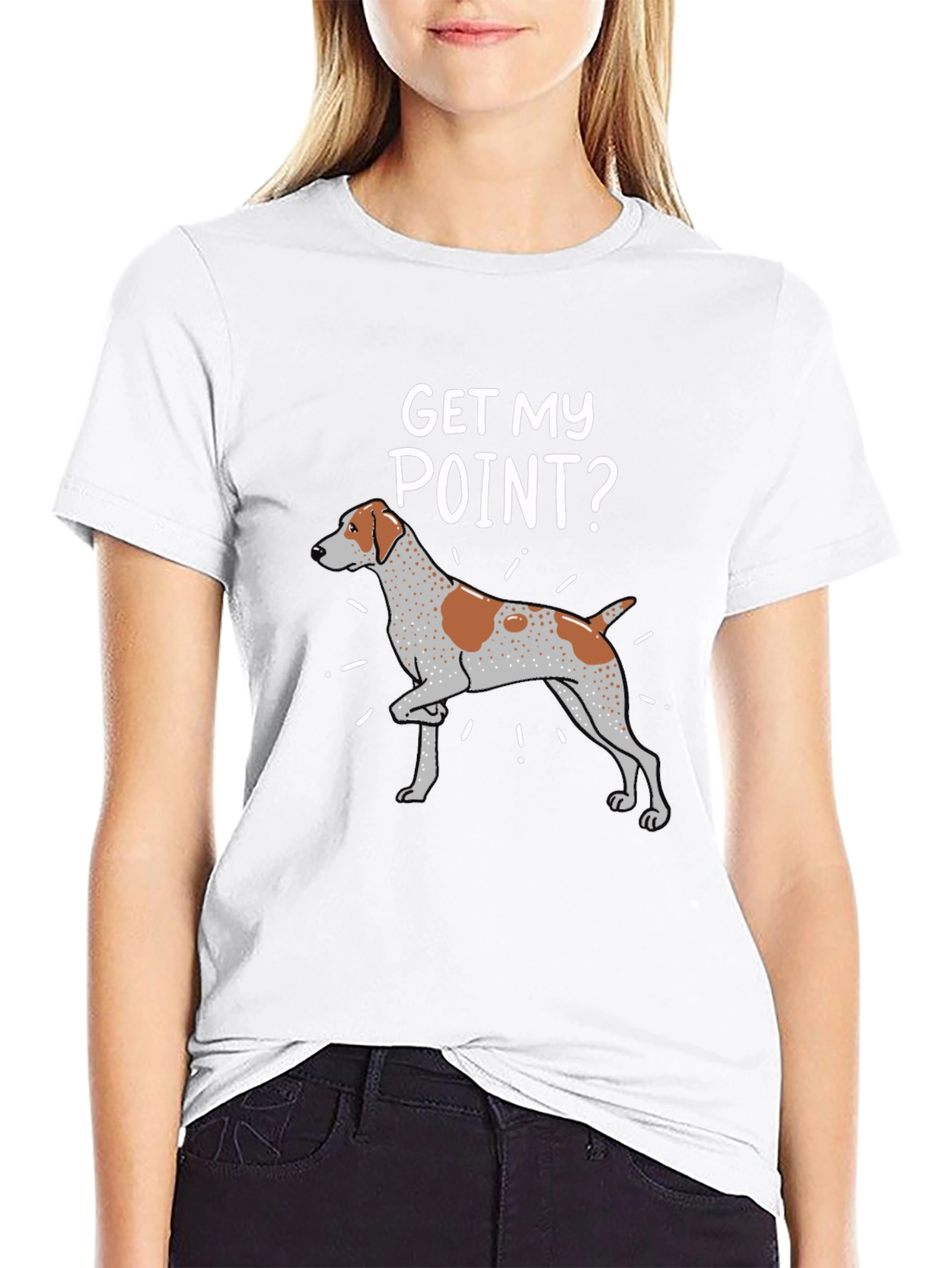 Black Get My Point? Dog Graphic T-Shirt view 9